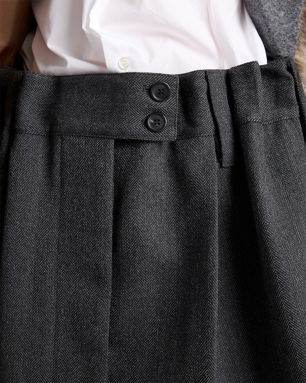 Chevron wool mini skirt - Anthracite Gray Chevron wool mini skirt - Anthracite Gray