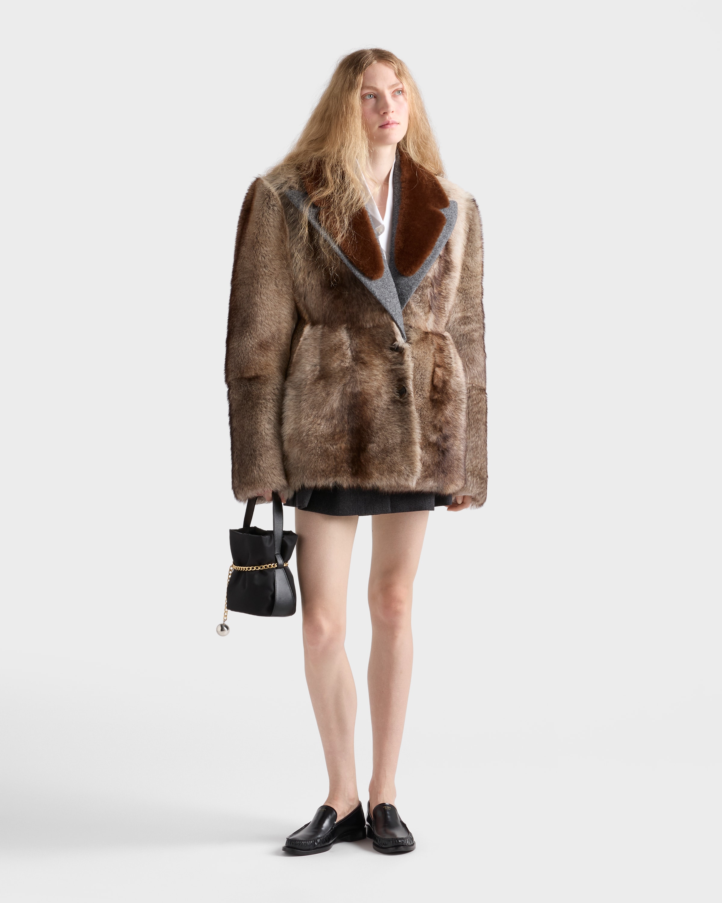 Prada Minirock Aus Chevron-wolle