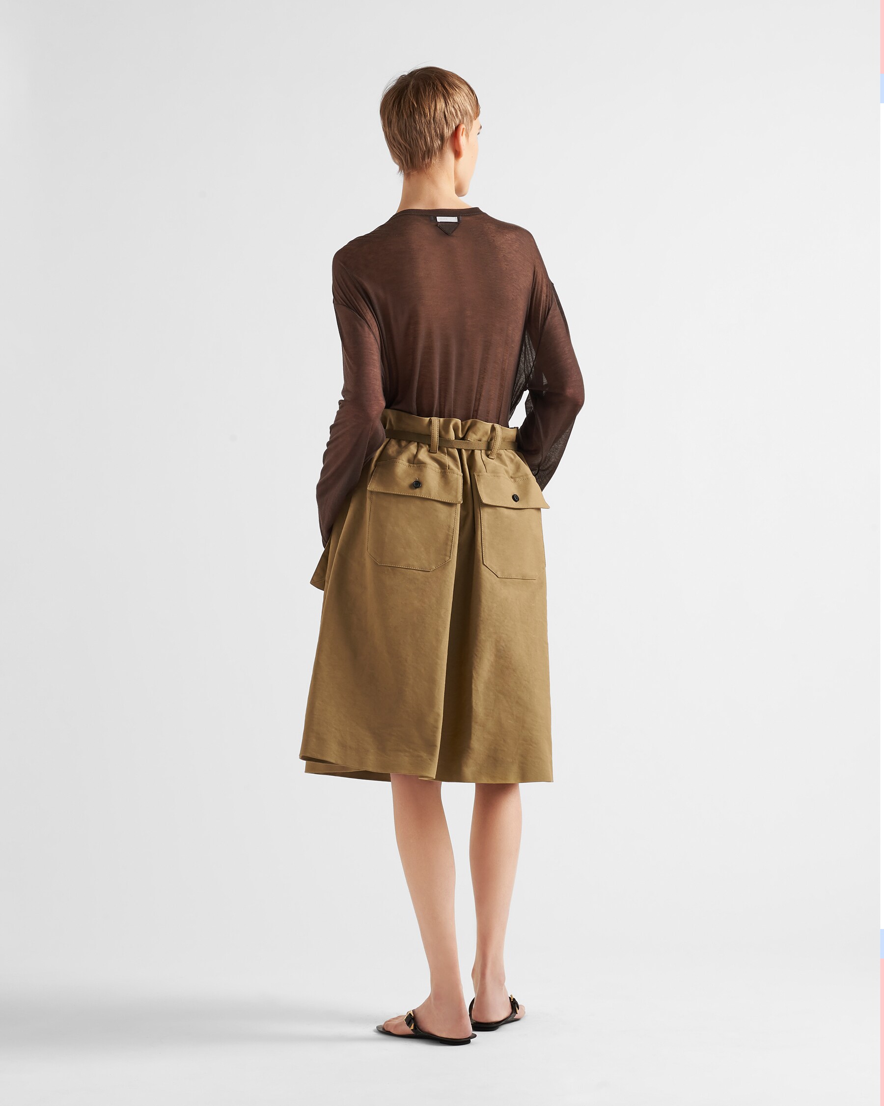 PRADA MOSS GREEN A-LINE SKIRT 264360