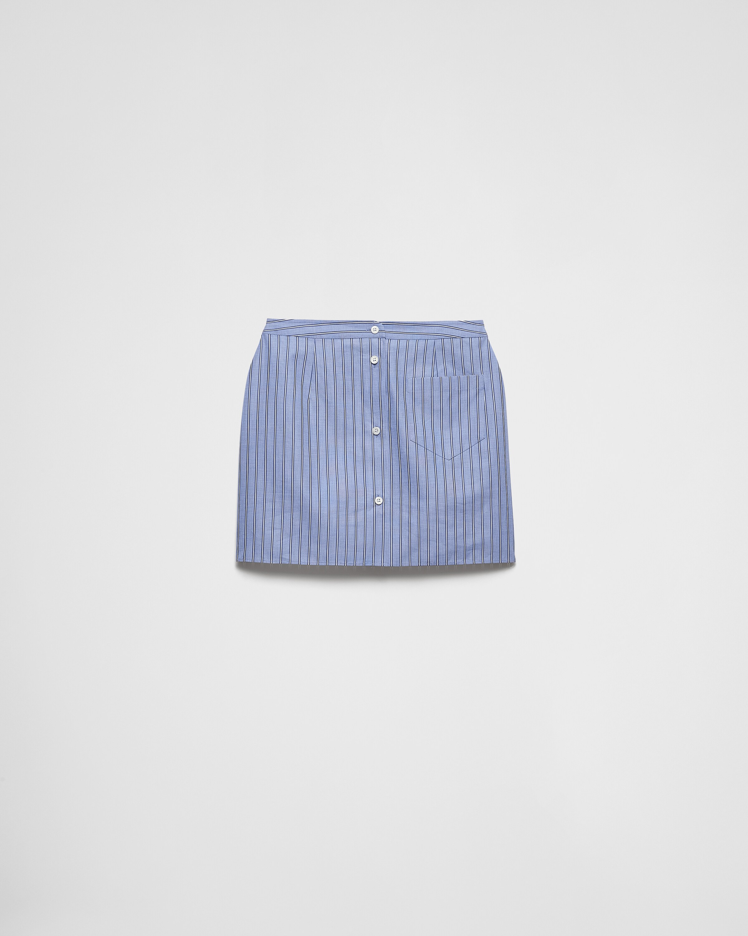 Prada Striped Chambray Miniskirt In Navy