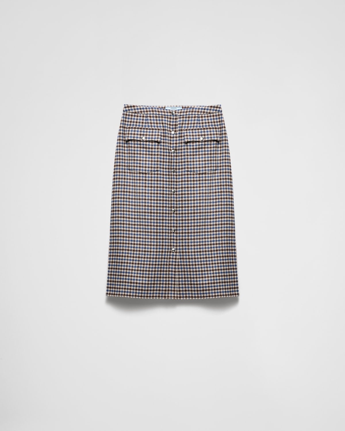 Prada Women Midnight Blue Wool Blend Mini Skirt