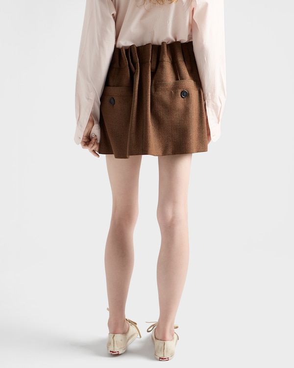 Pinstriped mouliné wool miniskirt Pinstriped mouliné wool miniskirt