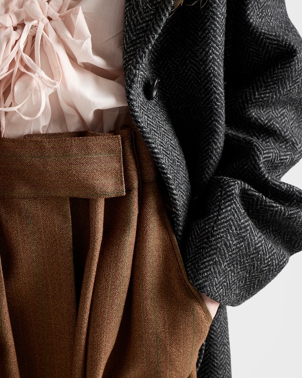 Pinstriped mouliné wool miniskirt Pinstriped mouliné wool miniskirt