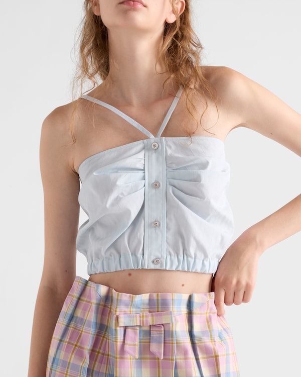 Jupe midi en coton à carreaux Jupe midi en coton à carreaux