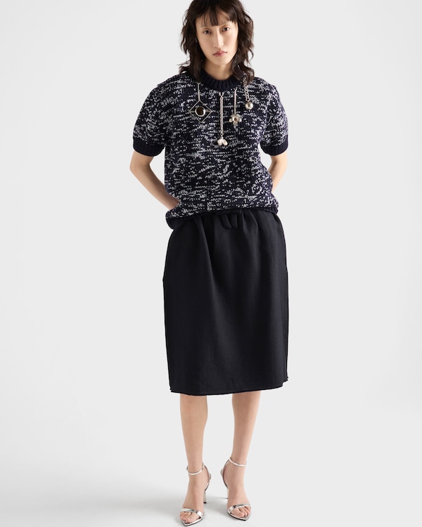 シェブロン ウール ミディスカート シェブロン ウール ミディスカート