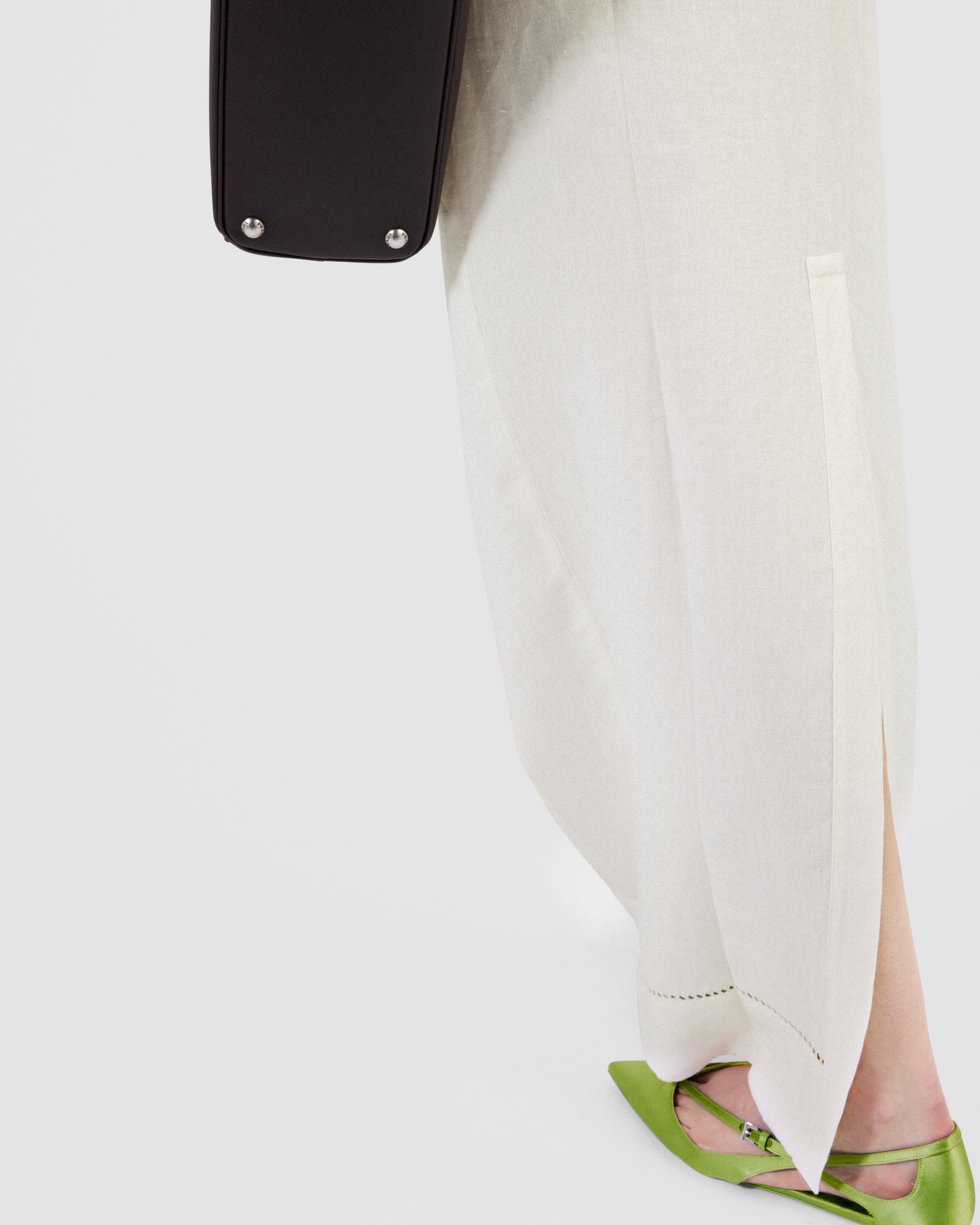 Ivory Embroidered Linen Maxi-skirt | PRADA