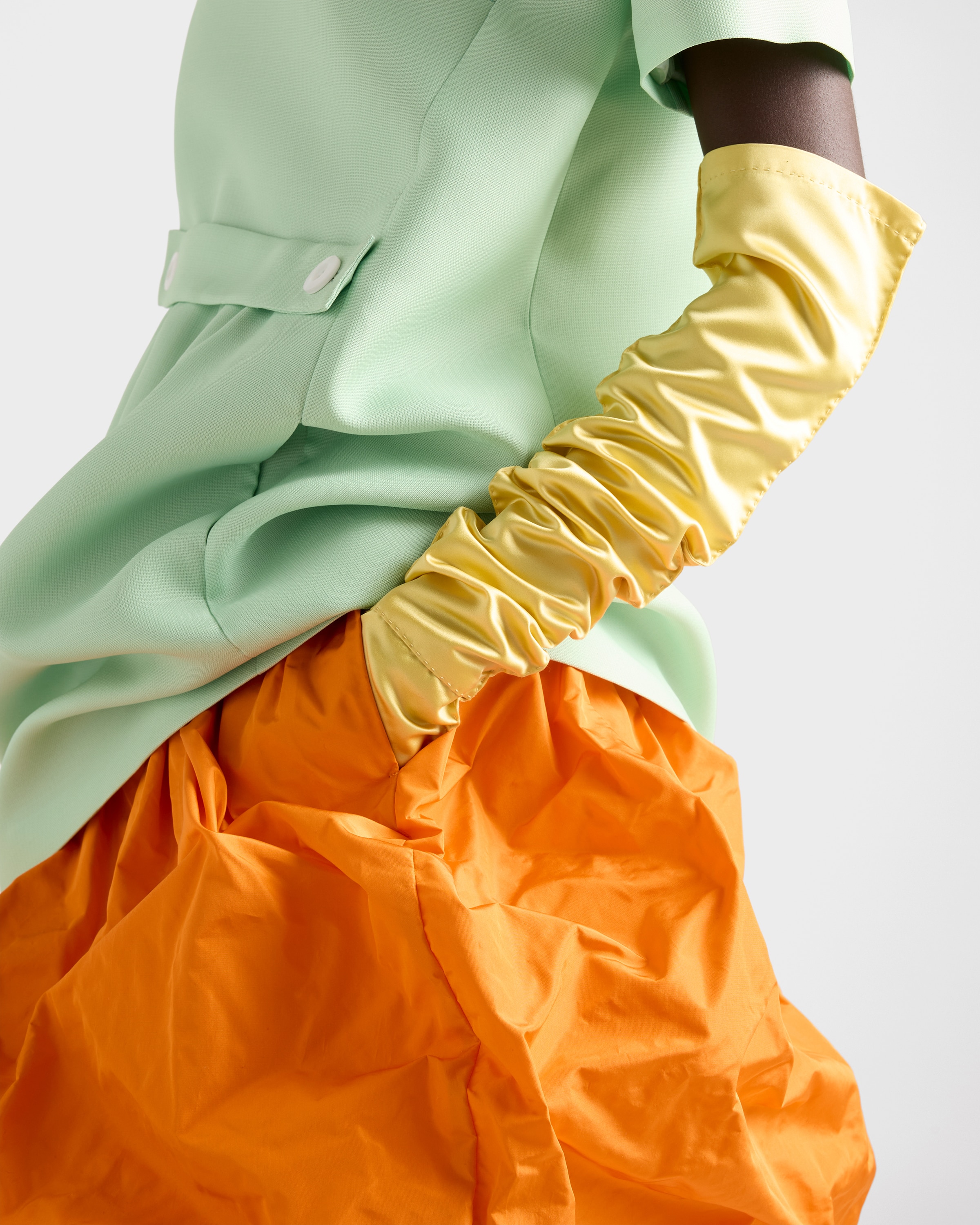 Orange Technical Taffeta Skirt | PRADA - United States
