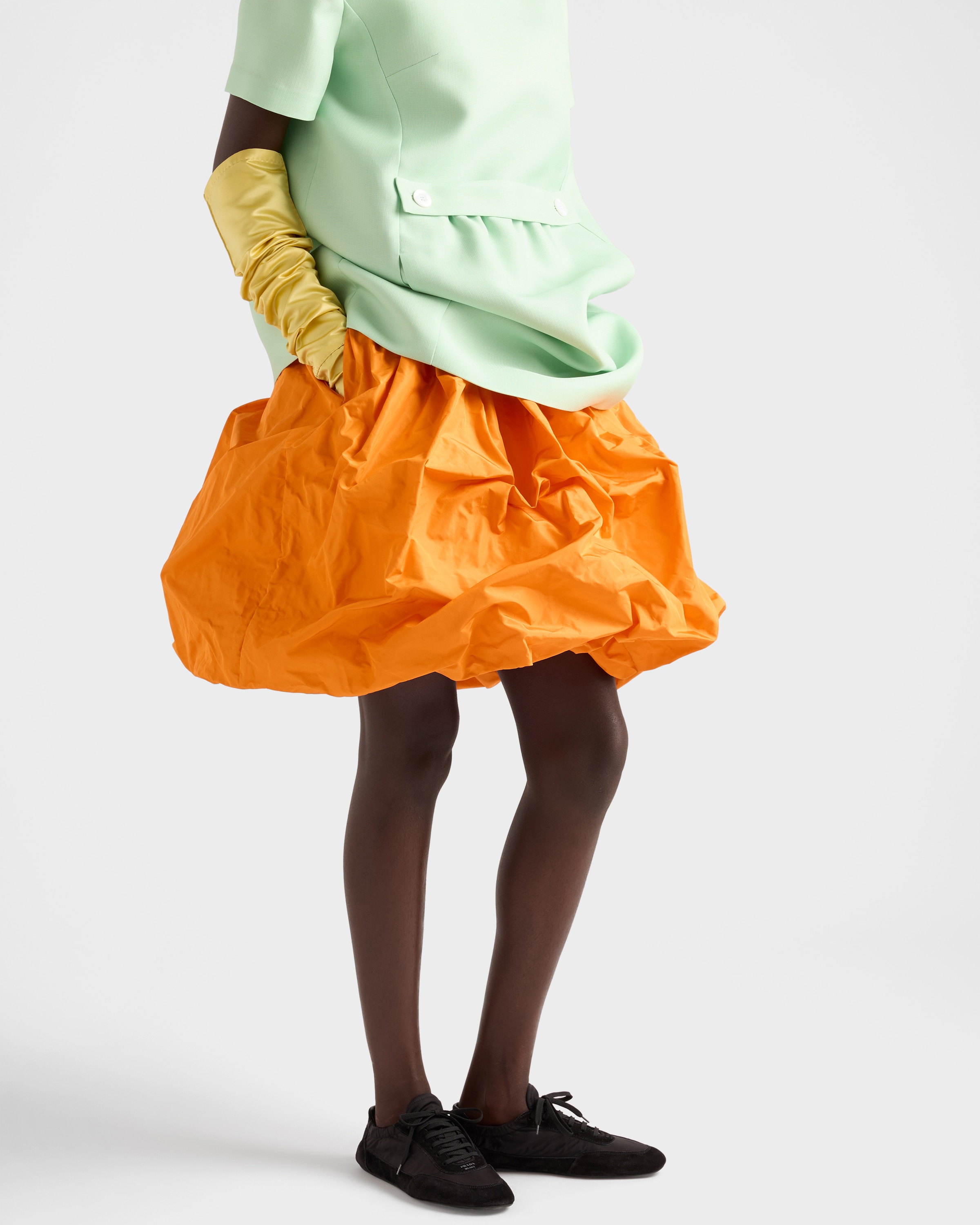 Orange Technical Taffeta Skirt | PRADA - United States