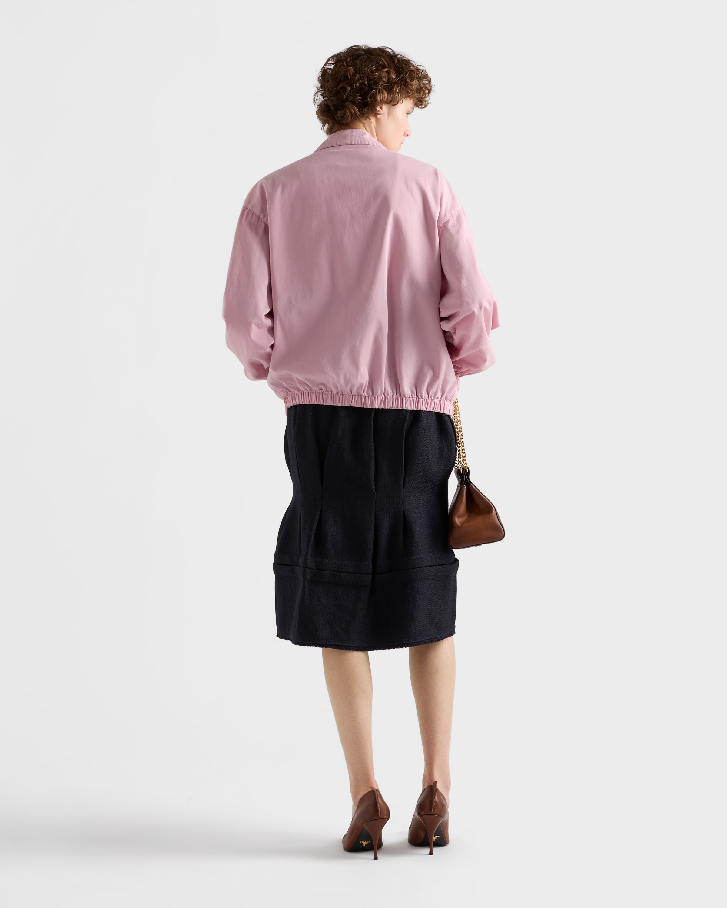【PRADA】ストライプ ミディスカート☆SALE中♪ ネイビー シェブロン ウール ミディスカート | PRADA