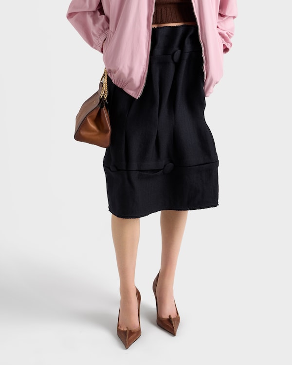 Chevron wool midi skirt - Navy Chevron wool midi skirt - Navy