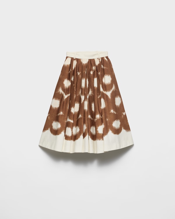프린트 캔버스 스커트 - 타바코 프린트 캔버스 스커트 - 타바코