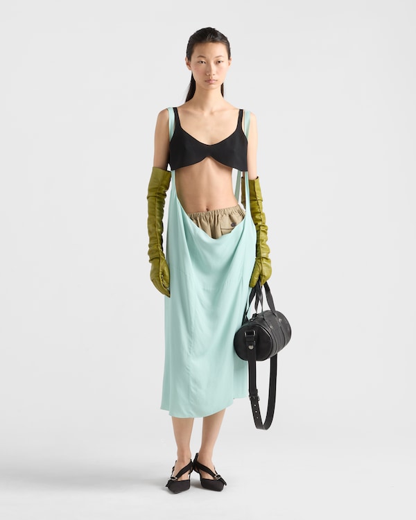 Rock aus Crêpe - Blattgrün Rock aus Crêpe - Blattgrün