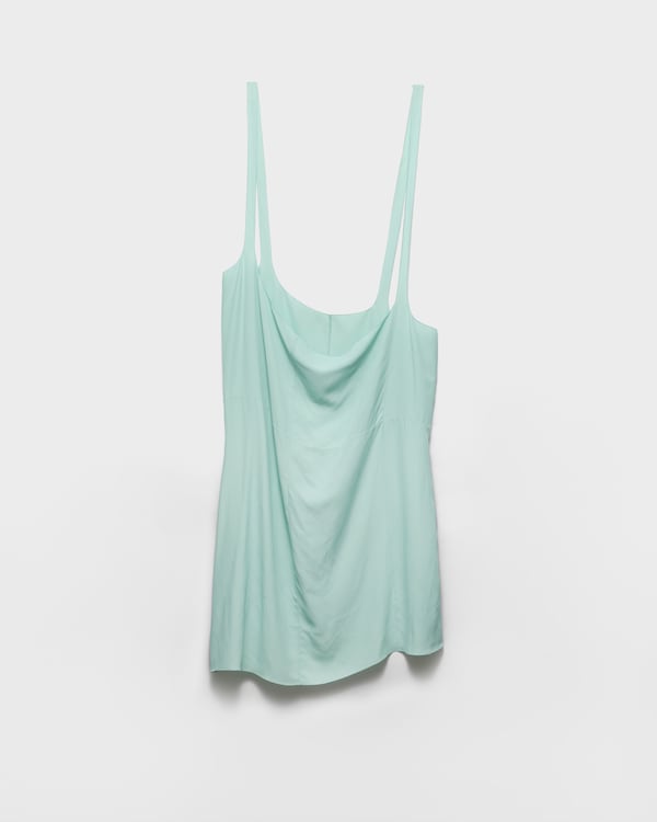 Rock aus Crêpe - Blattgrün Rock aus Crêpe - Blattgrün