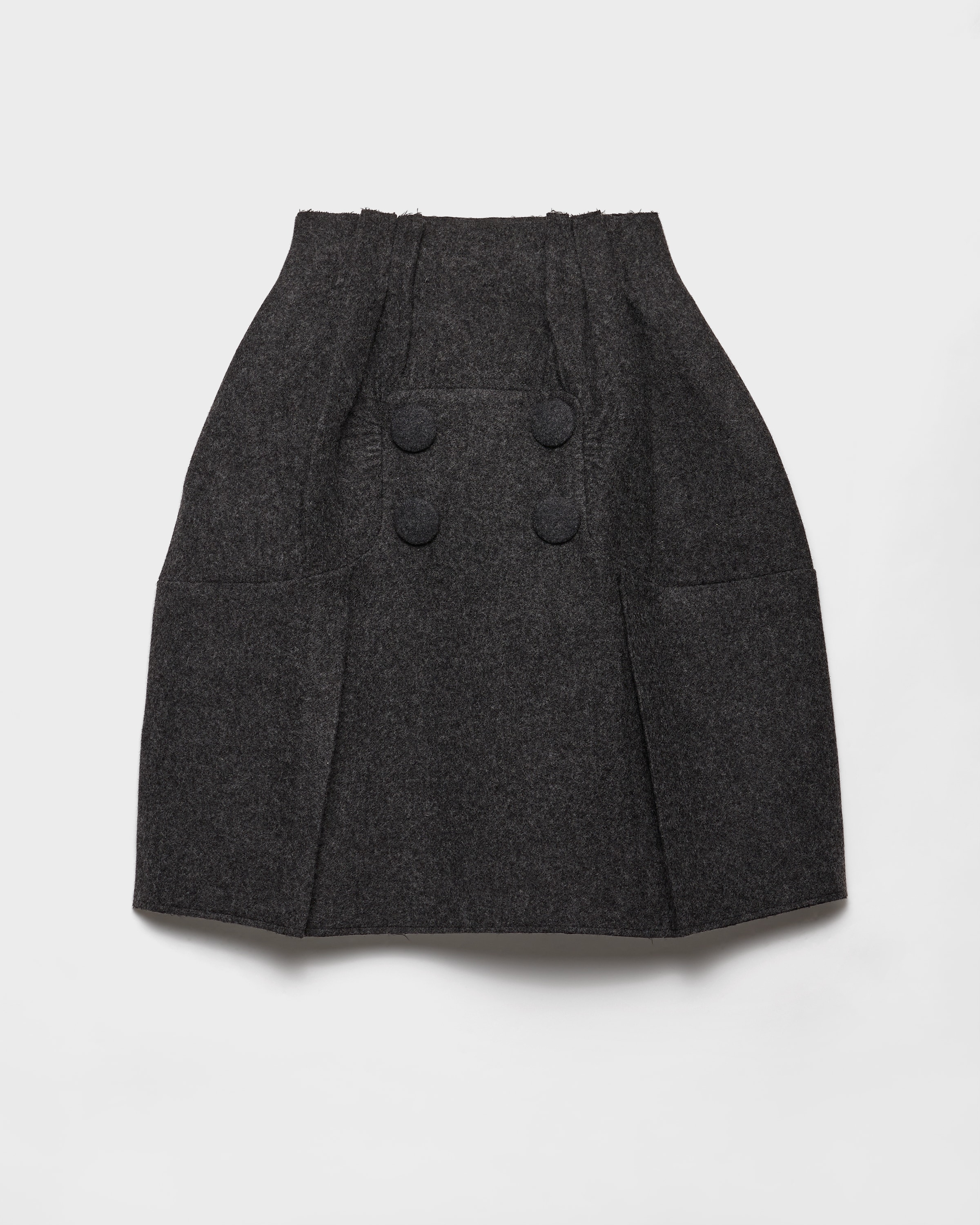 Prada Falda Midi De Lana Shetland, Mujer, Gris Pizarra, Talla 40