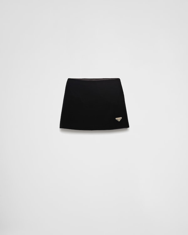 ネイビー キッドモヘア ミニスカート | PRADA