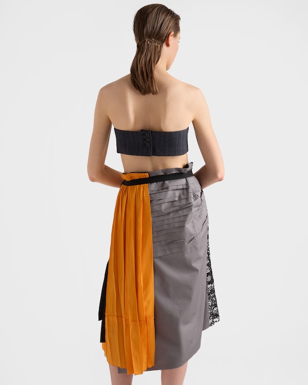 Technical taffeta patchwork skirt - Orange Technical taffeta patchwork skirt - Orange