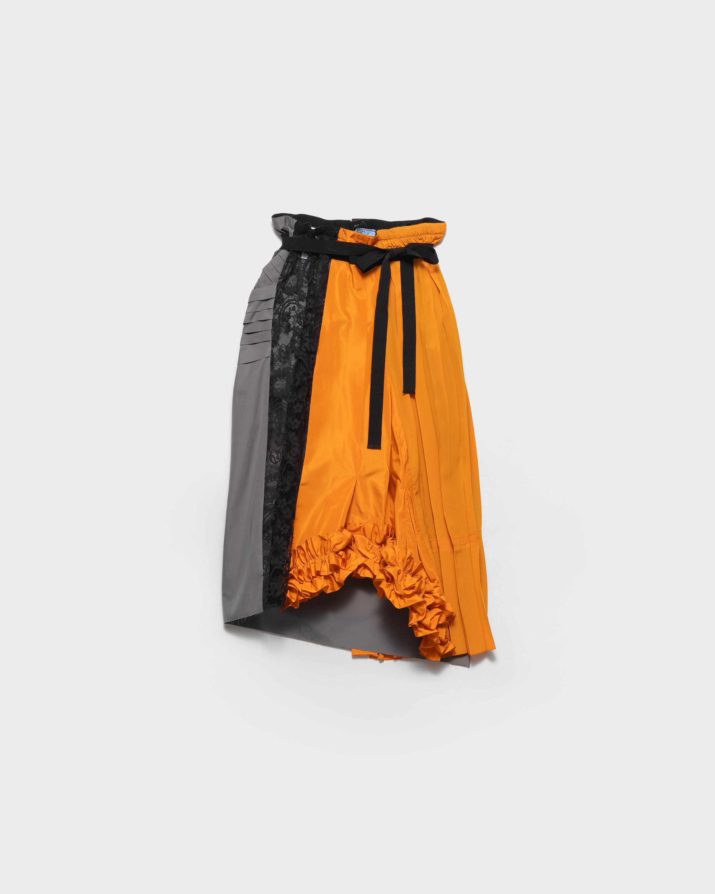 オレンジ テクニカルタフタ パッチワーク スカート | PRADA