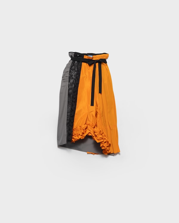 Technical taffeta patchwork skirt - Orange Technical taffeta patchwork skirt - Orange