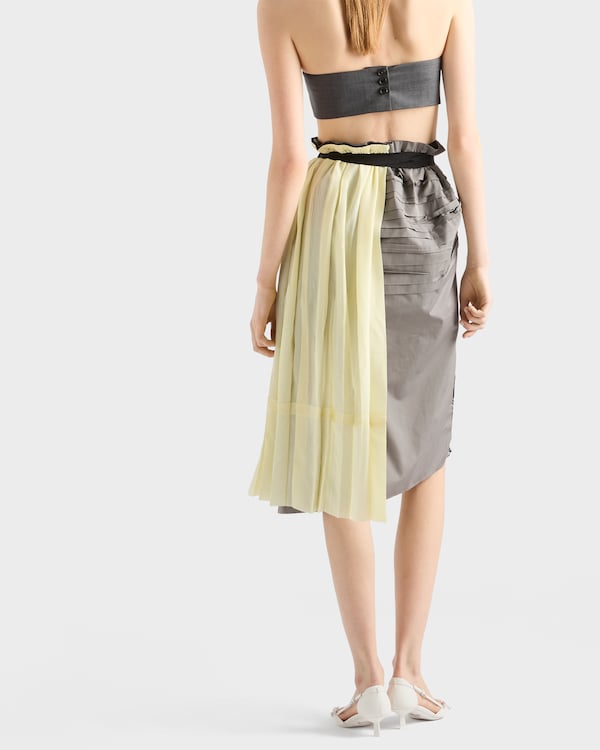 Technical taffeta patchwork skirt - Cream Technical taffeta patchwork skirt - Cream