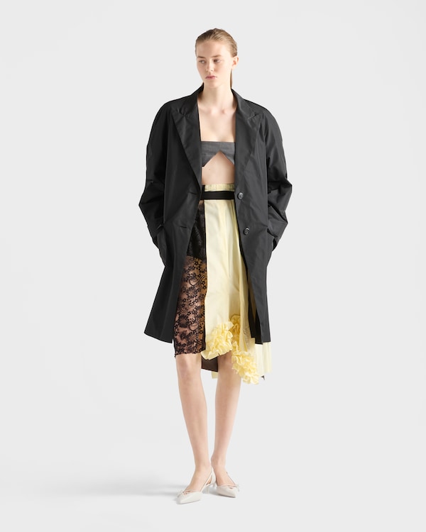 Technical taffeta patchwork skirt - Cream Technical taffeta patchwork skirt - Cream