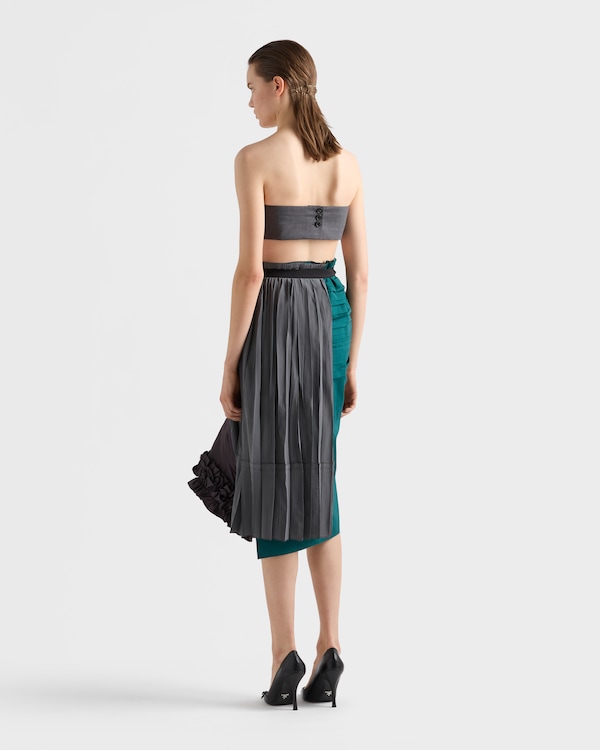 Technical taffeta patchwork skirt - Hematite Technical taffeta patchwork skirt - Hematite