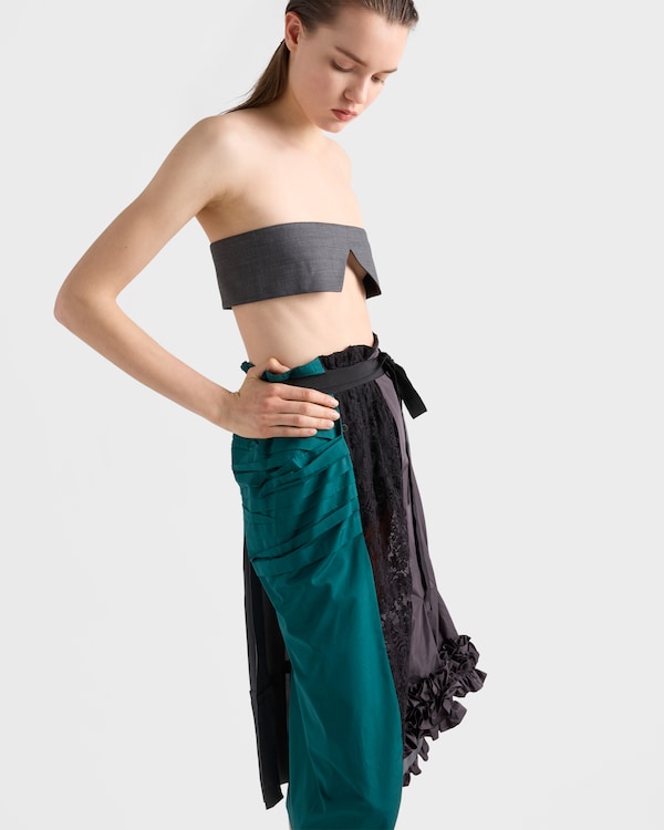 Technical taffeta patchwork skirt - Hematite Technical taffeta patchwork skirt - Hematite