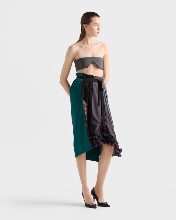 Technical taffeta patchwork skirt - Hematite Technical taffeta patchwork skirt - Hematite