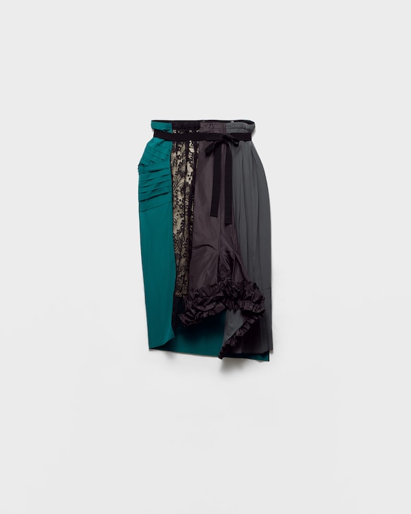 Technical taffeta patchwork skirt - Hematite Technical taffeta patchwork skirt - Hematite