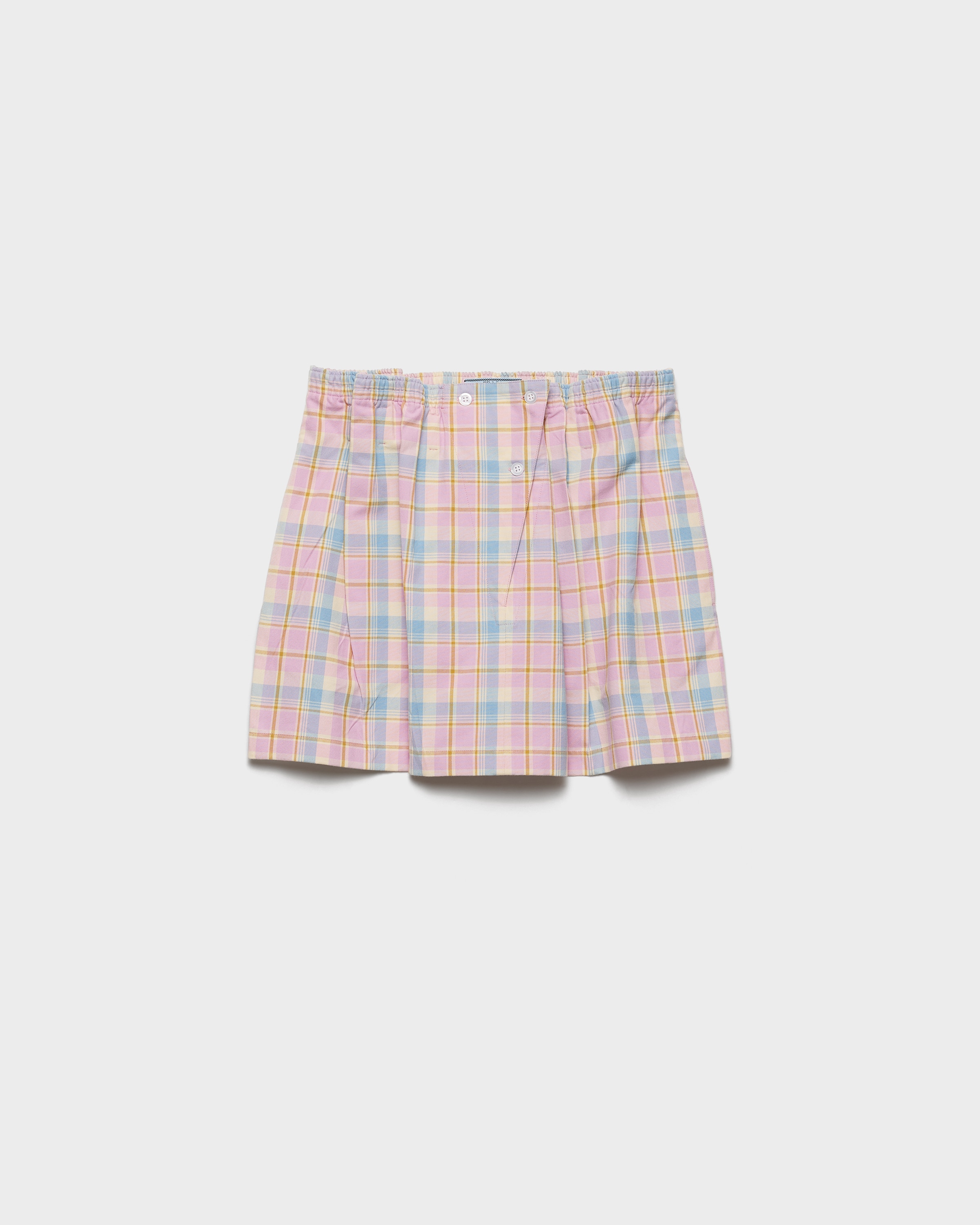 Prada Minirock Aus Kariertem Baumwollstoff