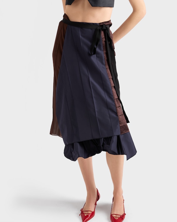 Faille patchwork skirt - Navy Faille patchwork skirt - Navy