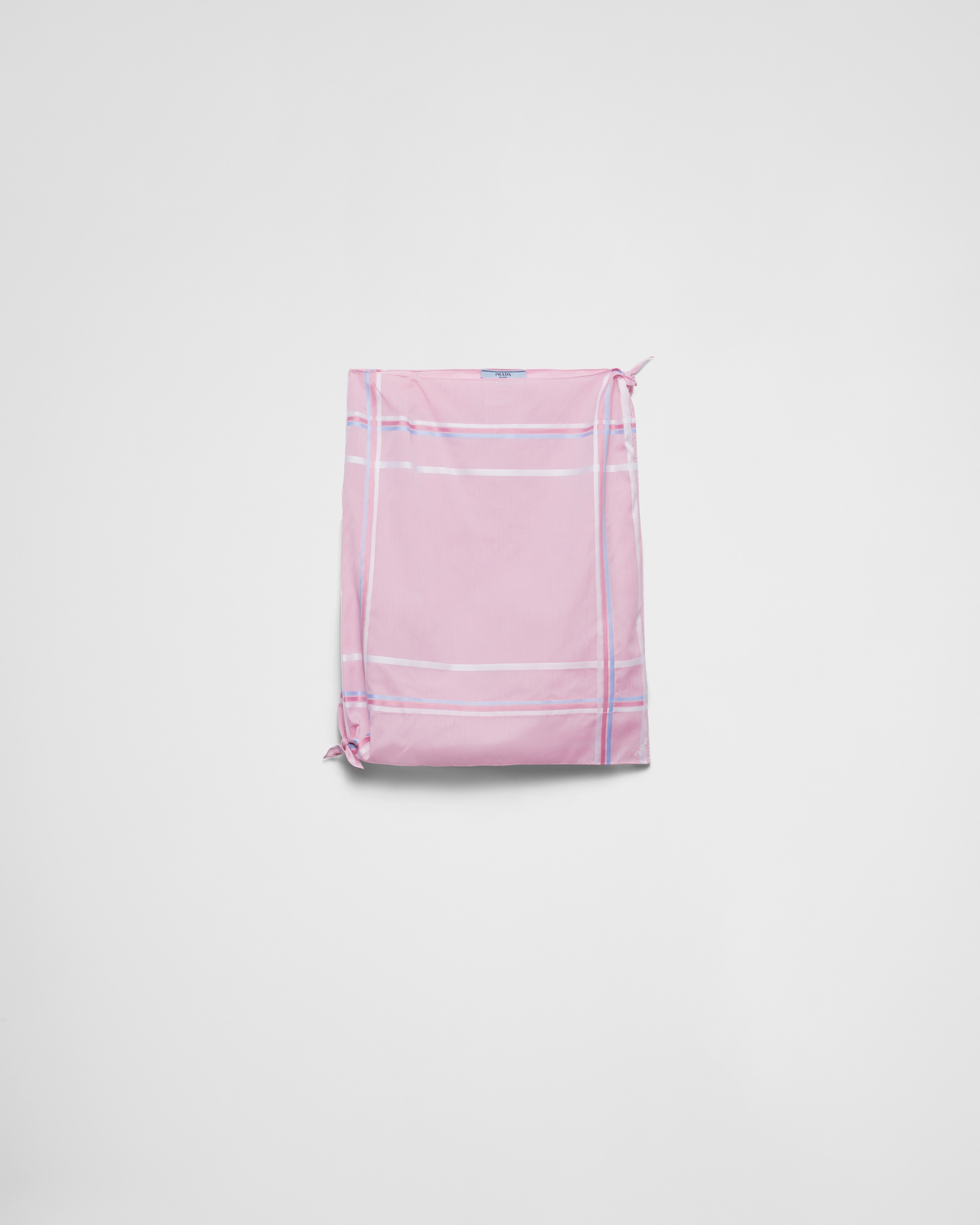 Shop Prada Checked Cotton Skirt In Pink