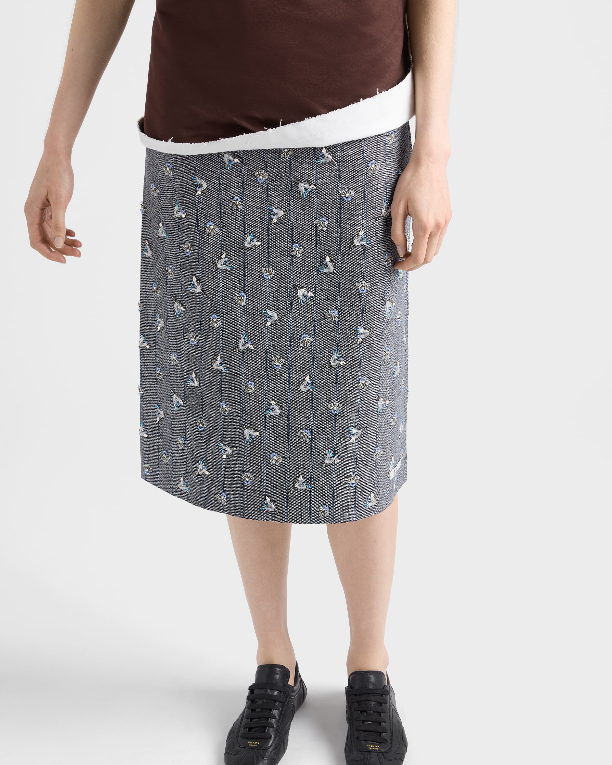 ほぼ未使用品 PRADA バージンウールスカート 楽天市場】【プラダ】Prada 22年 ウール プリーツ ギャバジン ミディ