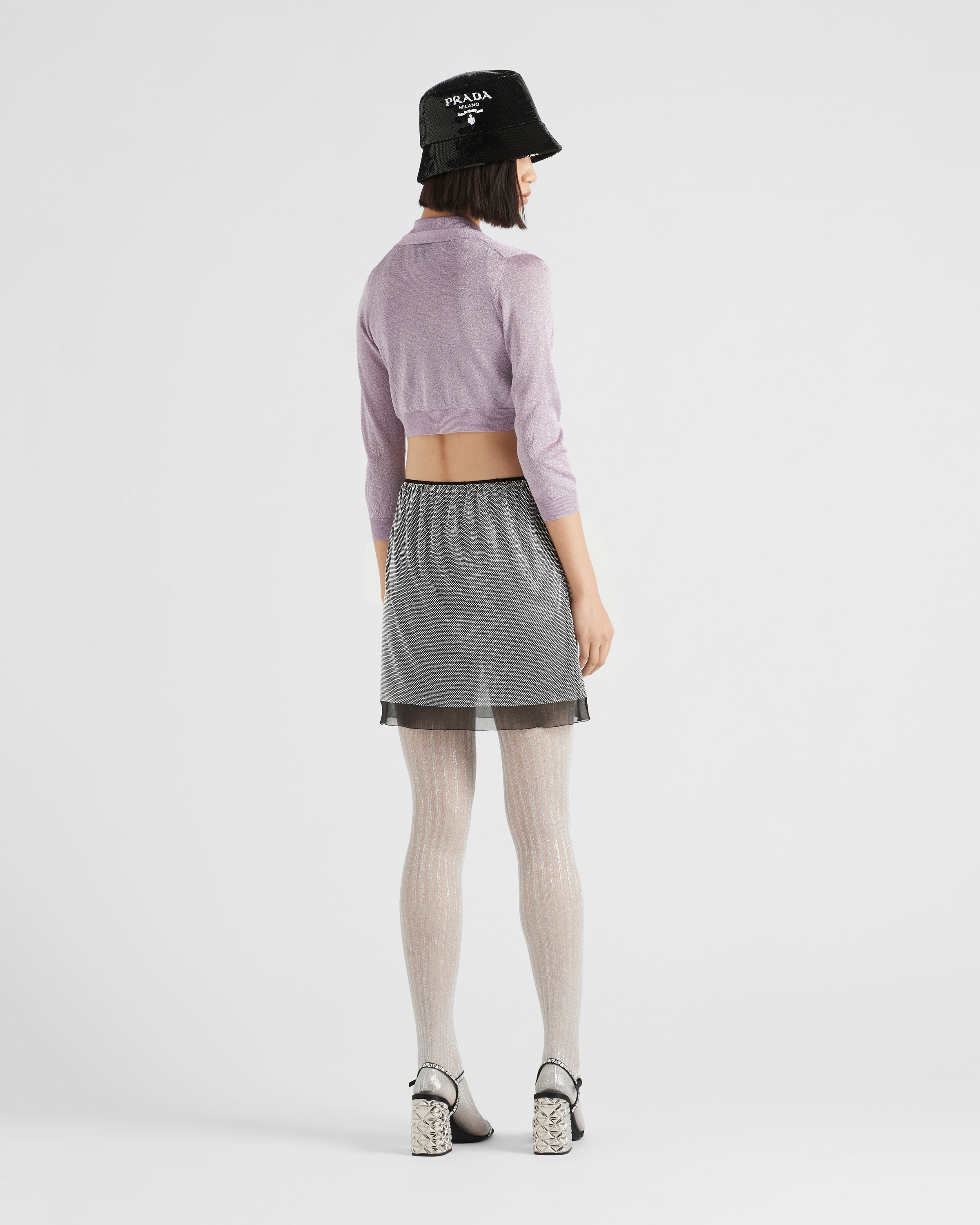 Prada Mini\u002Djupe en mousseline à micro clous 5