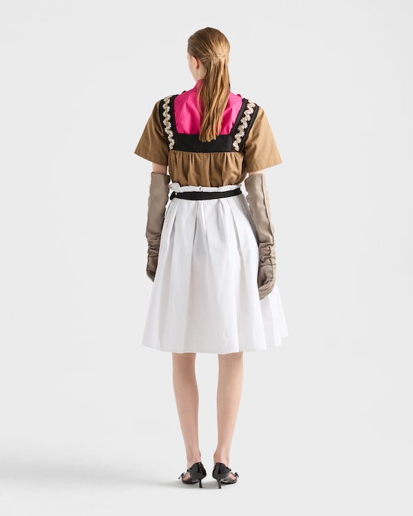 Belted gabardine skirt - White Belted gabardine skirt - White