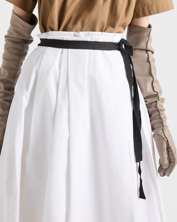 Belted gabardine skirt - White Belted gabardine skirt - White