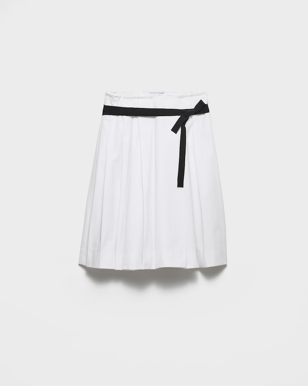 Belted gabardine skirt - White Belted gabardine skirt - White