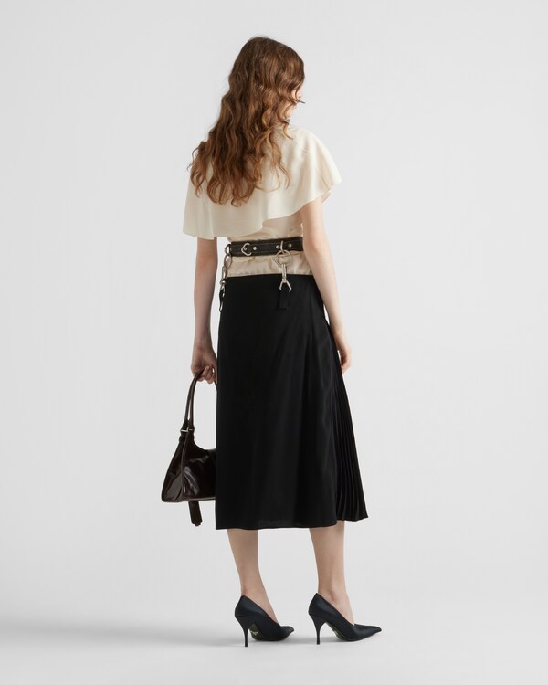 Pleated cady crepe skirt Pleated cady crepe skirt