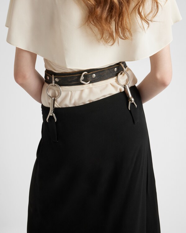 Pleated cady crepe skirt Pleated cady crepe skirt