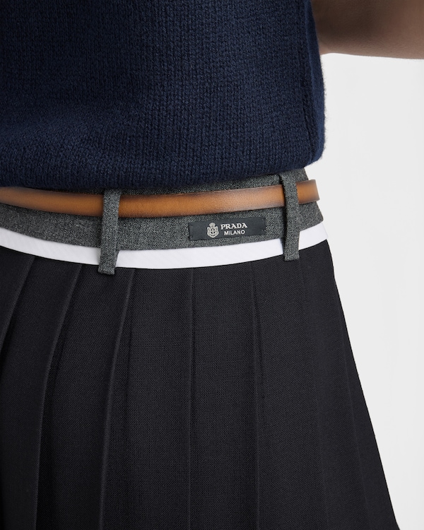 Gonna midi plissettata in stuoia - Blu Gonna midi plissettata in stuoia - Blu