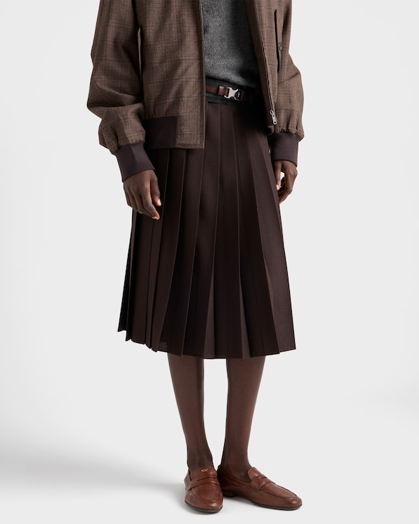 Pleated rush stitch midi skirt - Ebony Pleated rush stitch midi skirt - Ebony