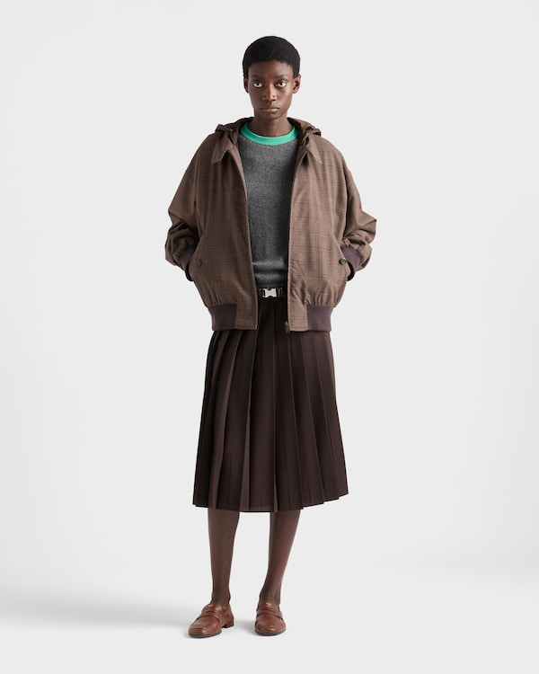 Pleated rush stitch midi skirt - Ebony Pleated rush stitch midi skirt - Ebony