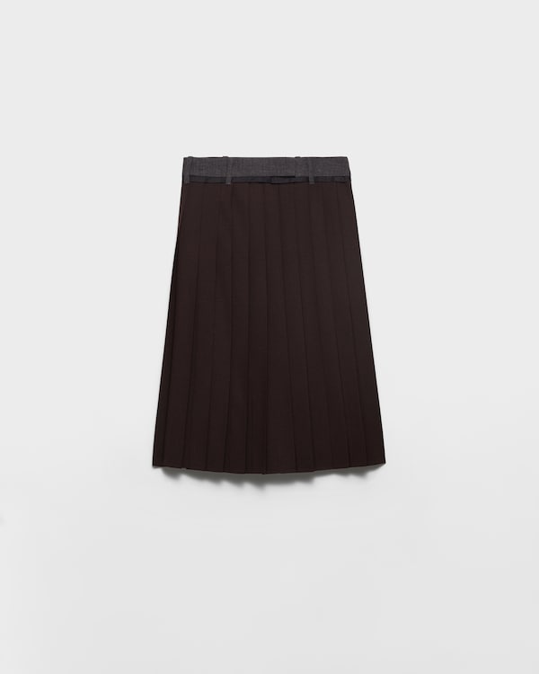 Pleated rush stitch midi skirt - Ebony Pleated rush stitch midi skirt - Ebony