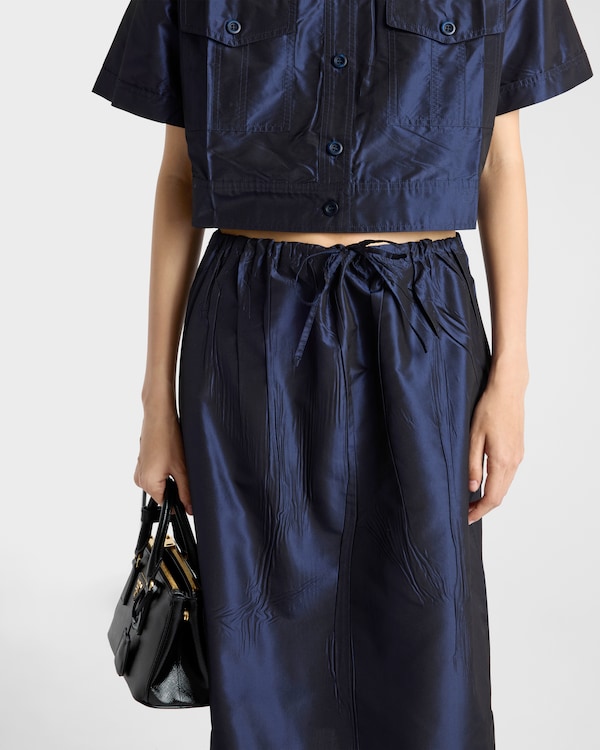 Falda midi de tafetán Falda midi de tafetán