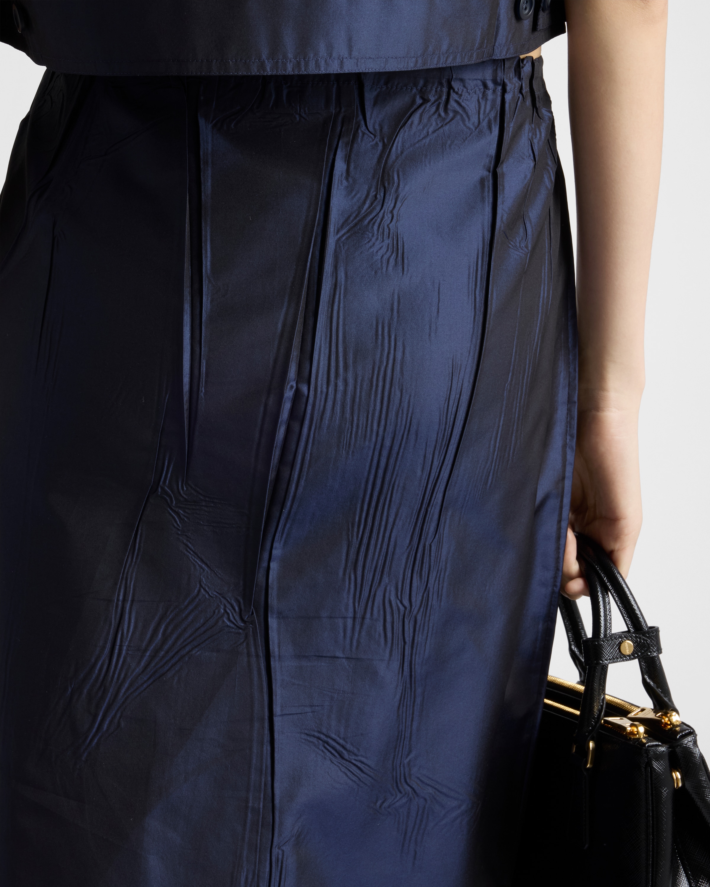 Navy Taffeta midi-skirt | PRADA