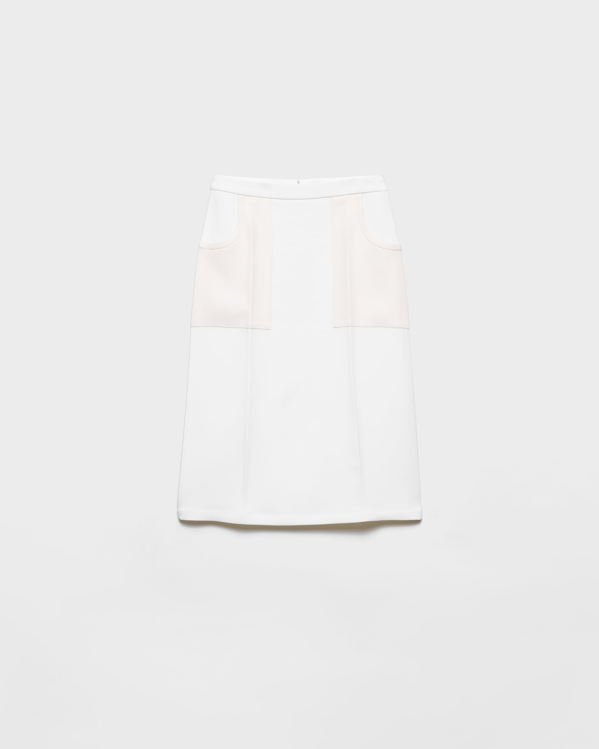 Prada Compact Sablé Skirt, Woman, White, Size 38