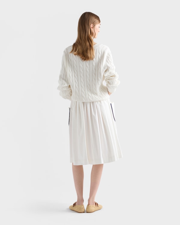 Slubbed toile skirt - White Slubbed toile skirt - White