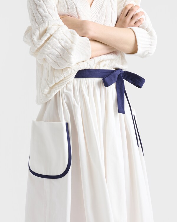 Slubbed toile skirt - White Slubbed toile skirt - White