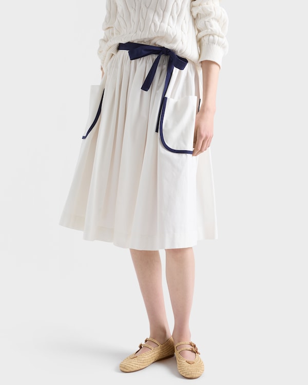 Slubbed toile skirt - White Slubbed toile skirt - White