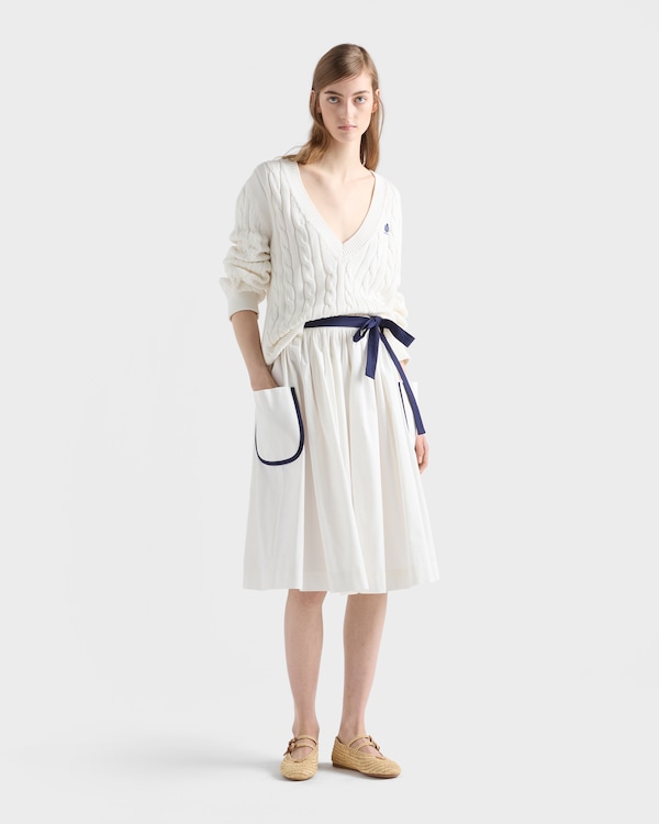 Slubbed toile skirt - White Slubbed toile skirt - White