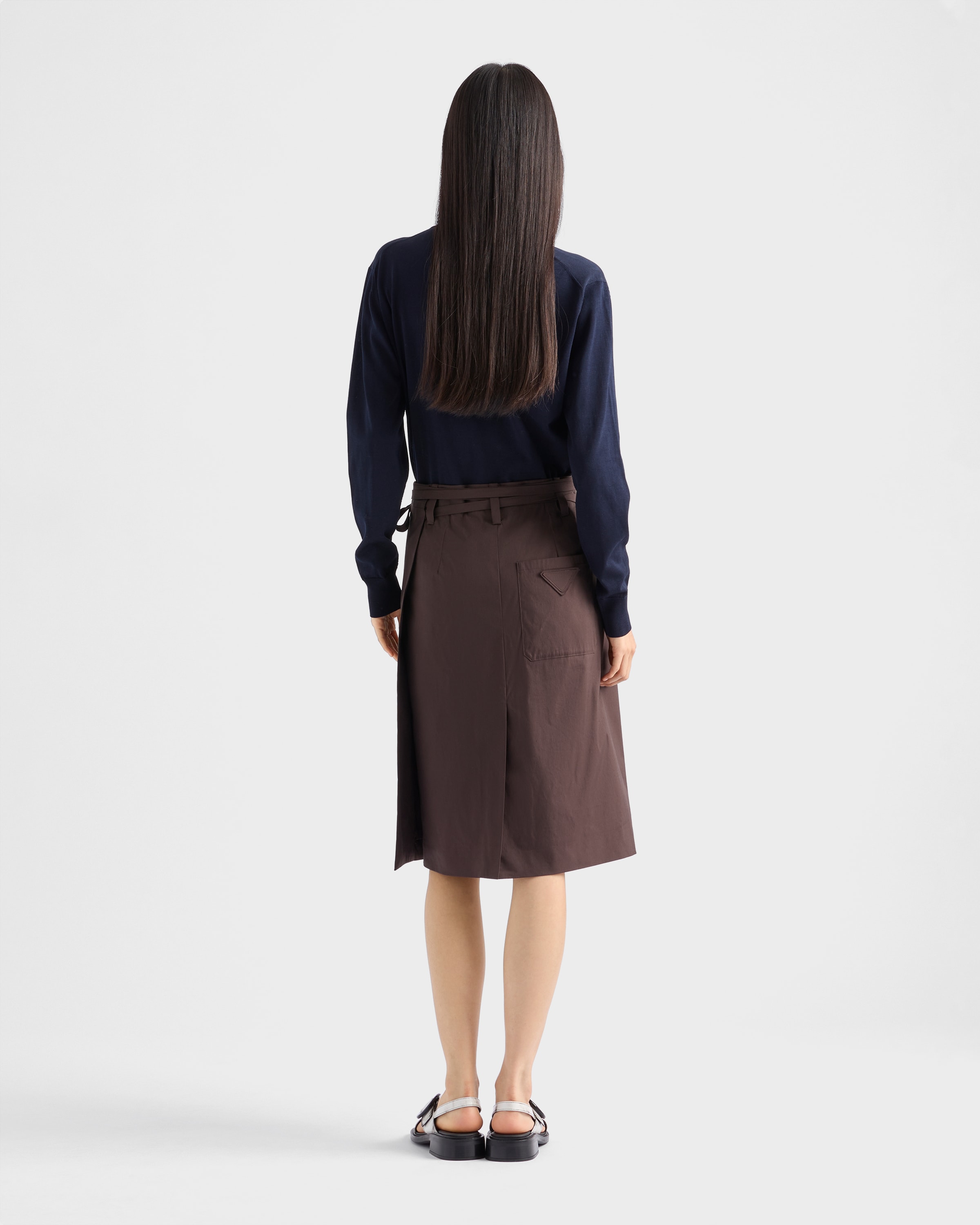 Ebony Poplin wrap skirt | PRADA